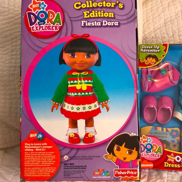 Dora The Explorer 15” Fiesta Dress Up Dora Doll ToysRus Exclusive +Outfit NEW - Picture 7 of 15